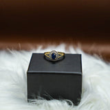 Sapphire Ring 14K Yellow Gold With Diamonds / 2gr / Size 7