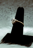 Blue Diamond Ring 10K Yellow Gold / 2.5gr / Size 8.5