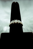 Diamonds Trio Engagement Ring 14K White Gold / 4.2gr / Size 8.5