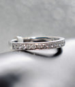 Diamond Band Engagement Ring 18K White Gold / 2.4gr / Size 5