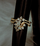 Marquise Engagement Ring 14K Yellow Gold With Diamonds / 4gr / Size 5