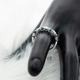 Diamonds Flower Engagement Ring 14K White Gold / 2.3gr / Size 6.5