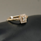 Women Engagement Ring 14K Yellow Gold With Diamonds / 3.3gr / Size 6.5