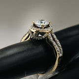 Round Diamonds Engagement Ring 10K Yellow Gold / 3.9gr / Size 6