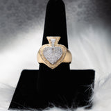 Poker Ring 10K Yellow Gold With Diamonds 0,66ct  / 8gr / Size 10