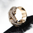 Cuban Ring 10K Yellow Gold With Diamonds / 11gr / Size 10