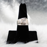 Men'S Ring 14K White Gold With Diamonds / 8.7gr / Size 9