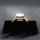Black Square Ring 14K Yellow Gold / 5.7gr / Size 10
