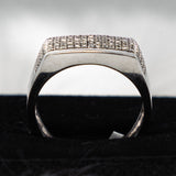 Men'S Ring 10K White Gold With Diamond / 4.4gr / Size 10