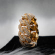 Cuban Ring 10K Yellow Gold With Diamonds / 14.7gr / Size 10
