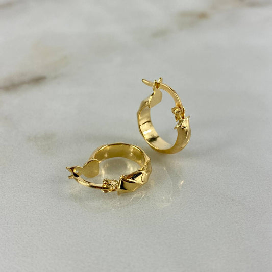 18K Yellow Gold Nia Diamond Hoop Earrings 1.4gr / 0.47in