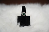 Emerald Ring 14K White Gold With Diamonds / 5.7gr / Size 6