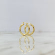 18K Yellow Gold Anny Stitched Braided Hoop Earrings 3.55gr / 1.06in