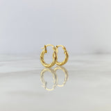 18K Yellow Gold Mary Braided Hoop Earrings 1.25gr / 0.55in